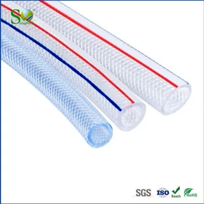 Tubo flessibile rinforzato in fibra di PVC trasparente